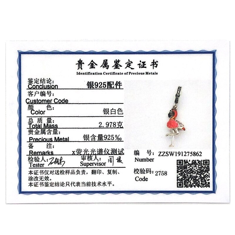 Novo 925 Sterling Silver Bead Rosa Flamingo & Papagaio Colorido Pingente Encantos De Cristal Beads Fit Pulseiras Jóias Originais