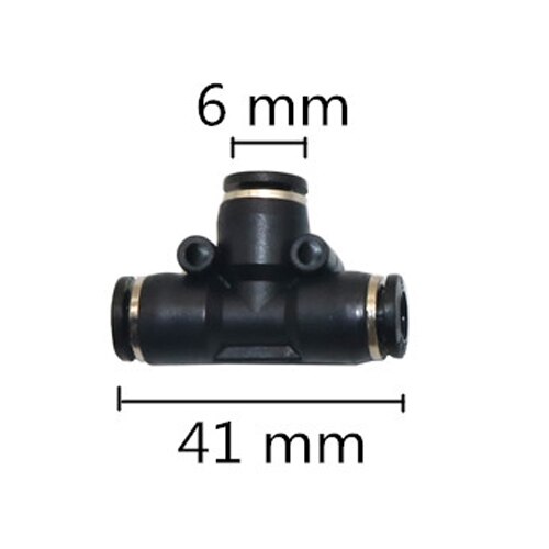 6mm Tee, Elbow, Straight Hose connector Pneumatic Pipe Slip-lock Quick connector mist cooling Pipe joint adapter 5 Pcs: Tee joint