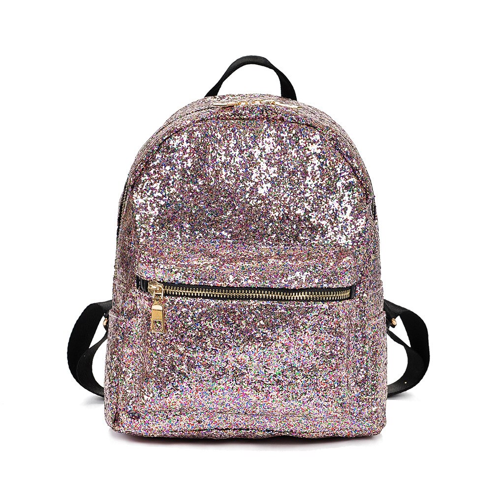 Vrouwen Mini Rugzak Pu Leer Pailletten Rugzak Kinderen Meisjes Schoudertas Vrouwelijke Kleine Tote Rugzak Bling: Roze