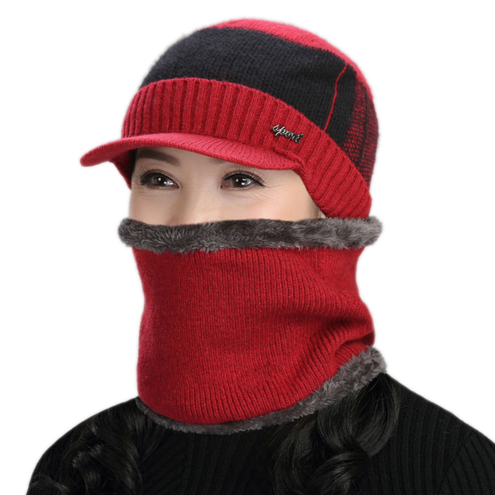 Set van 2 wollen sjaals voor heren, wintermutsen voor heren, muts voor heren, wintermuts voor heren, bivakmuts voor dames, muts voor heren, gebreide muts voor heren.: Nr . .3