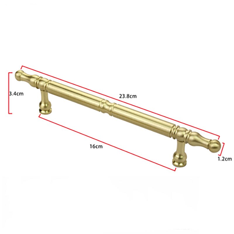 Guld mässing skåp knoppar köksskåp handtag garderob handtag byrå handtag låda drar möbelbeslag: 238mm längd / 1 st