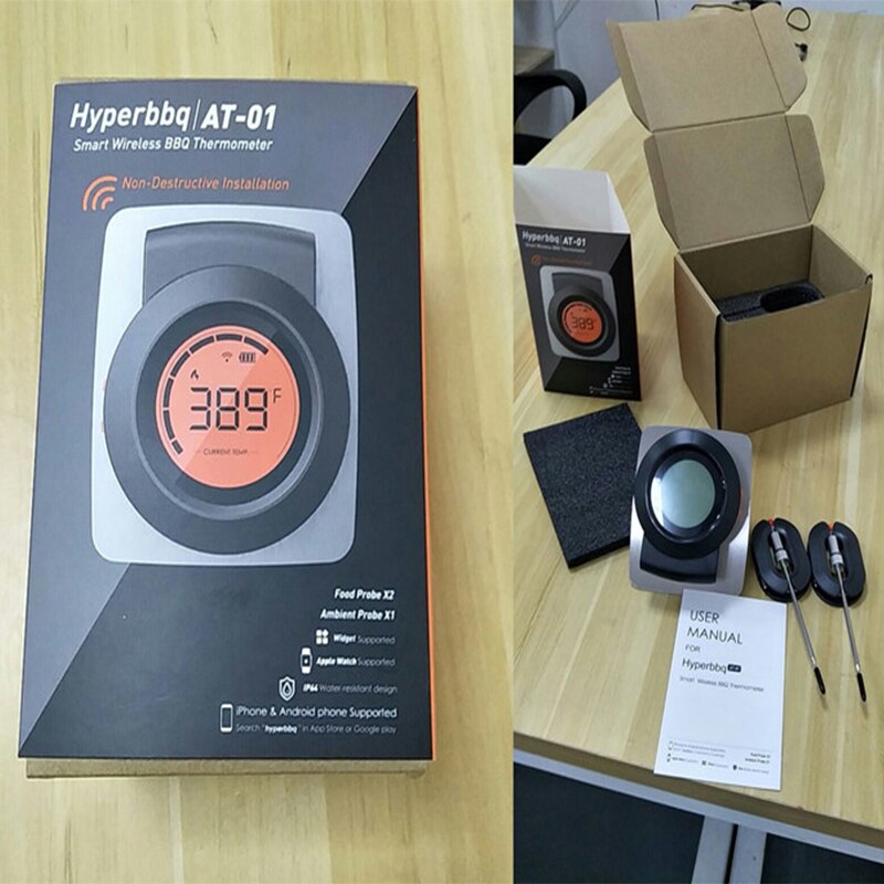 2 in 1 Smart APP Digital Blue tooth Wireless Dual Probe Cooking Food Meat Thermometer for BBQ Oven Grill