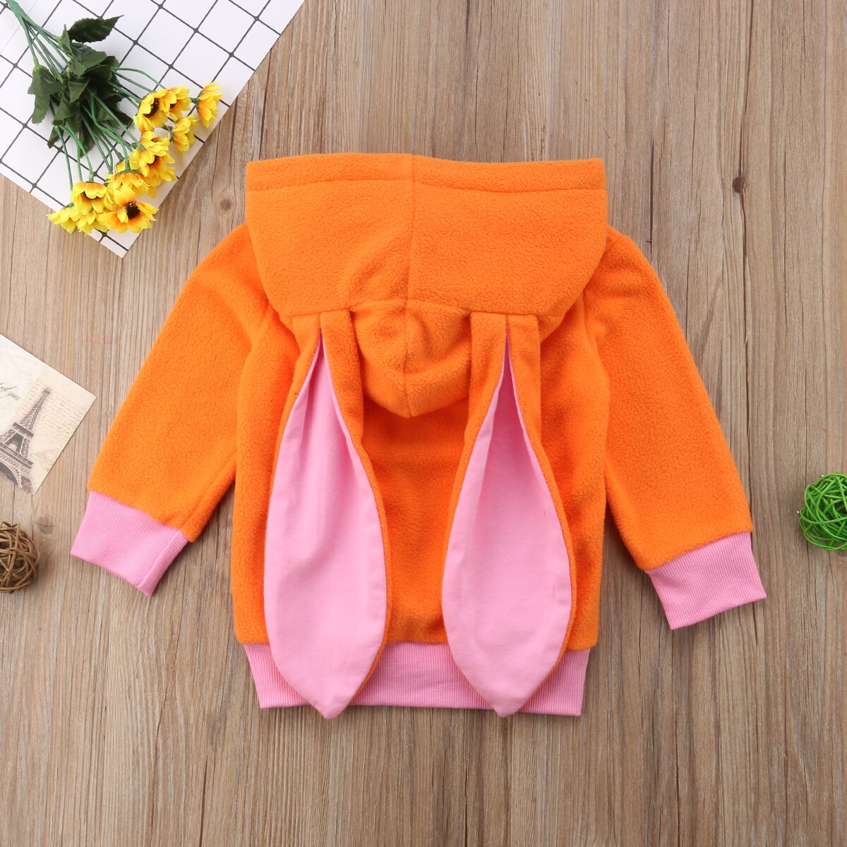 Citgeett Winter Herbst Baby Mädchen Jungen zur Seite fahren Hoodie Orange Nette Mantel oben Kaninchen Niedlichen Kleinkind Kleidung 0-24M