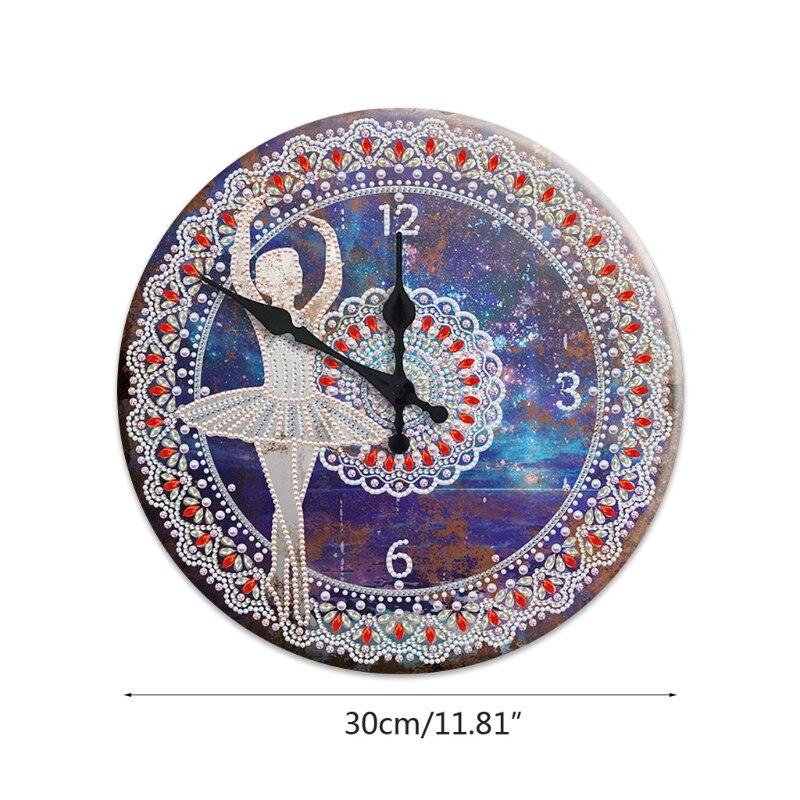 Reloj de pintura con diamantes de Mandala, cartel de hojalata de Metal 5D, bordado de diamantes de Cruz
