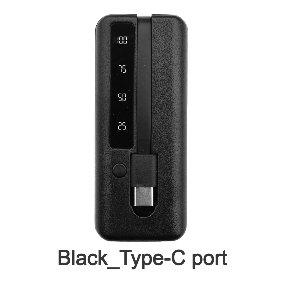 1*18650/18700/20700/21700 Lithium Battery Power Bank Case Type-C USB Charger Outer Case Plastic Shell with LCD Display and Cable: WHITE
