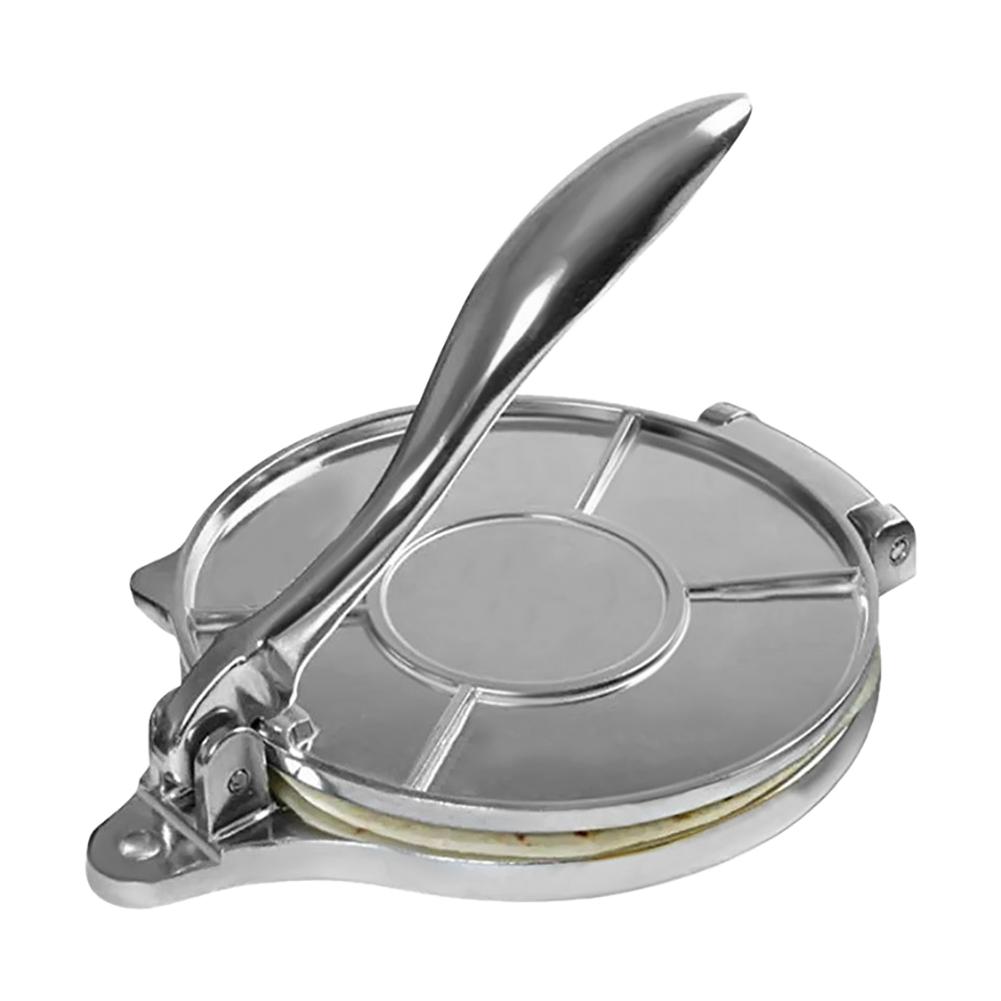 Prensa para tortillas de aluminio pesado, utensilio plegable para hornear, accesorios de cocina, herramientas para Tartas, Plata