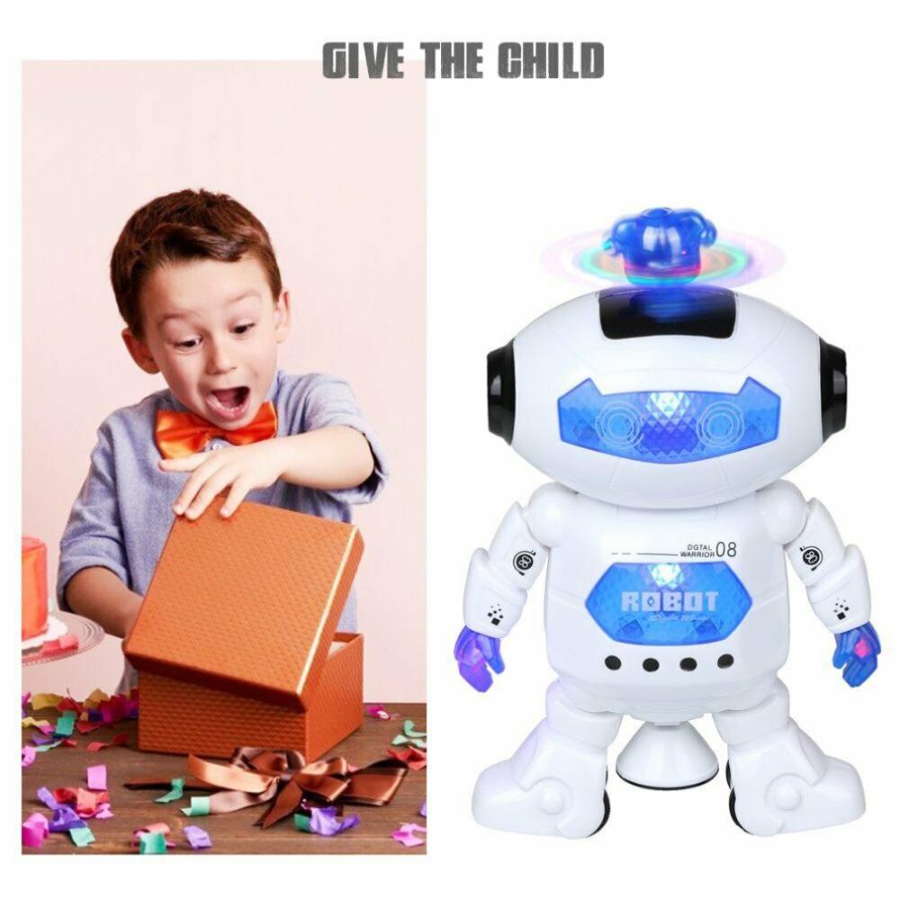 Children'S Toy Robot Neutral Plastic Music Infrared Glow Vocalization 360 Degree Cool Stunts Rotating Wheel