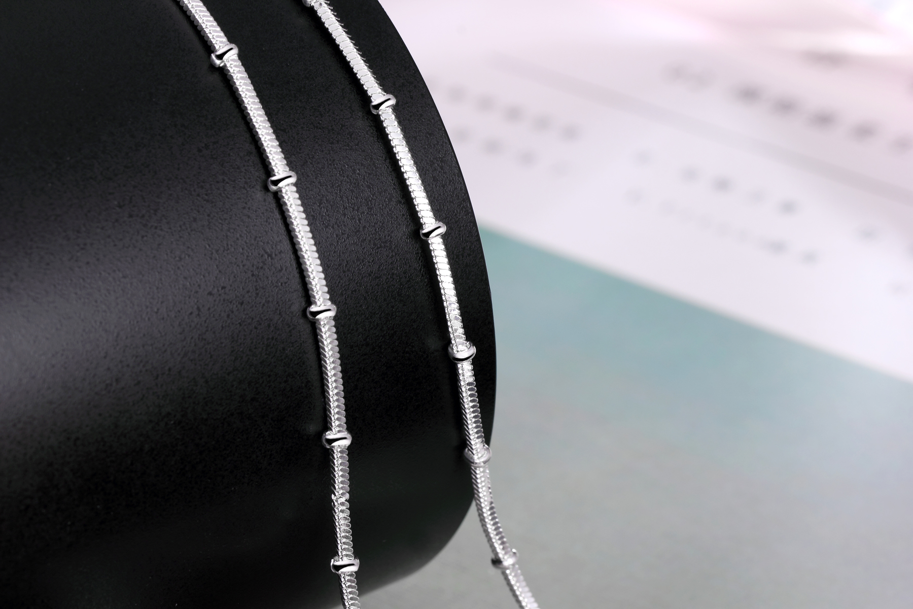 Collar de cadena de serpiente de Plata de Ley 925 de 45-60cm, joyería de estilo europeo, dijes bonitos populares para hombres y mujeres, de Navidad de
