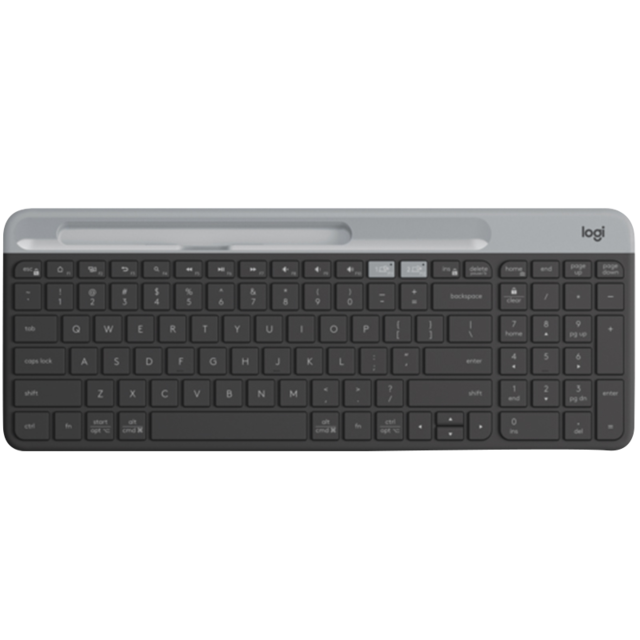 Logitech-teclado inalámbrico K580 Original, multidispositivo, 2,4G, Bluetooth, modo Dual unificador, portátil, para PC, tableta, teléfono: Black-Keyboard