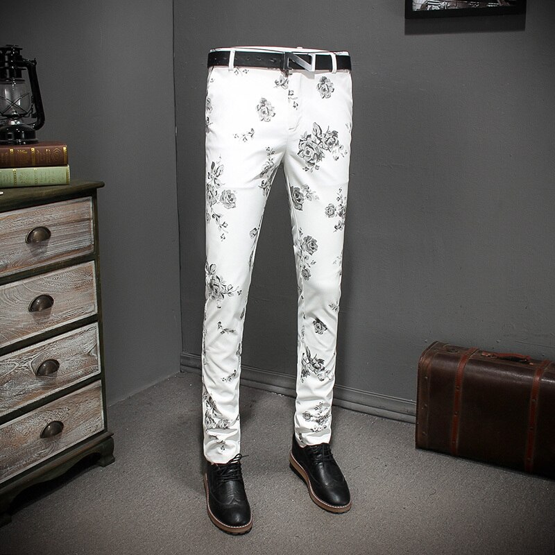 Blomklänning affärskostym byxor män & #39 ;s flroal pantalon de travail pour homme män klassiska byxor byxor
