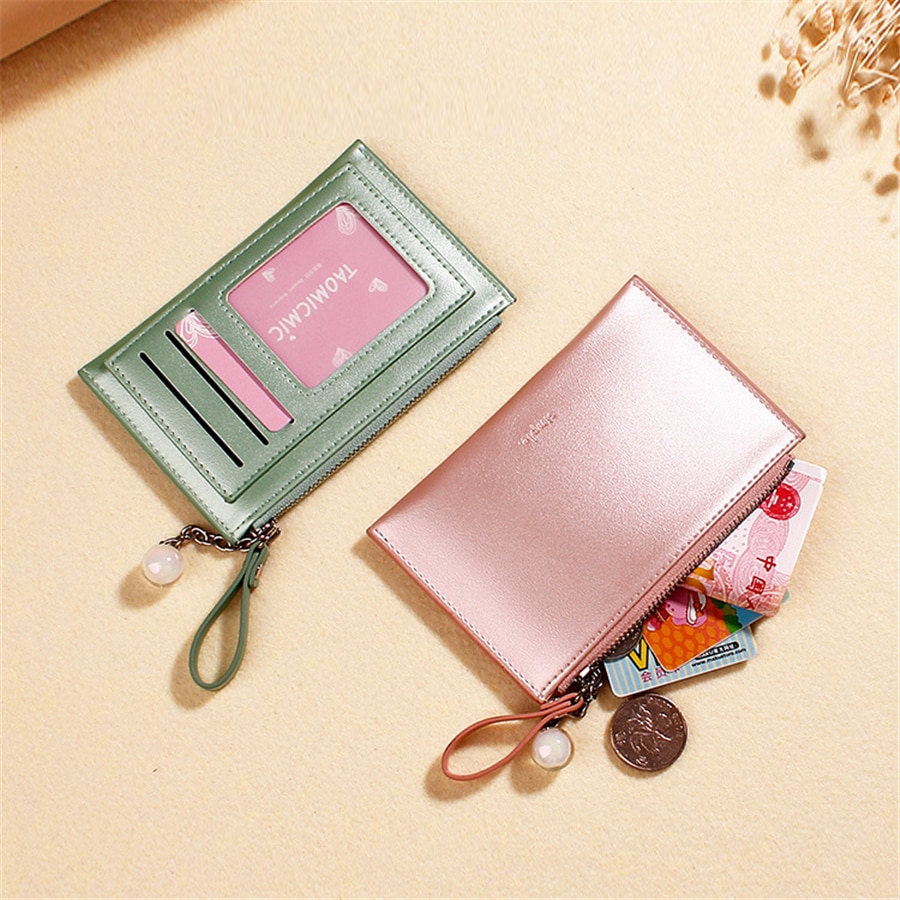 Mini Women's Wallet Female Slim Cute Leather Thin Ladies Coin Purse for Cards Small Wallet Women with Zipper portomonee vrouwen