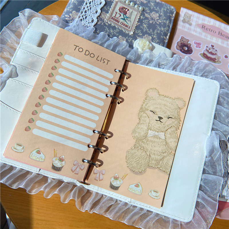 Kawaii Notebook Cute Coloring Page Illustration Diary Student Planner Book Schedule Notepad Paper Office School Supplies