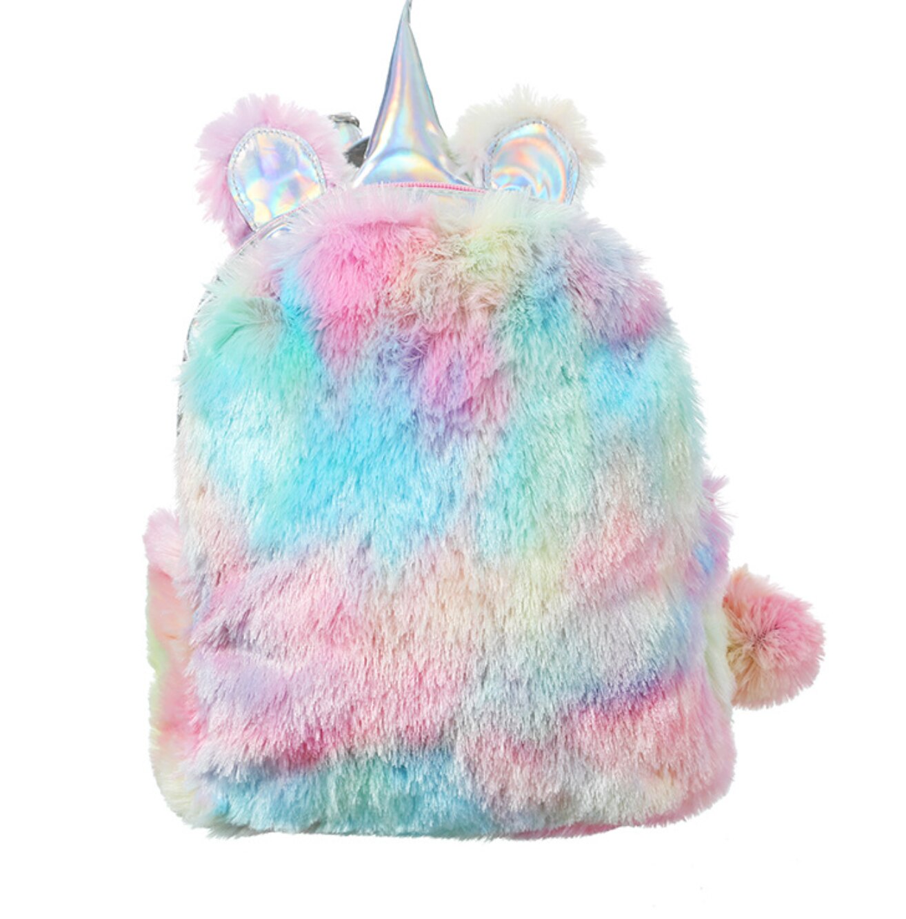 Women Backpack Plush With PVC Bags Girls Unicorn Multicolour Matching Student School Bags Japanese And Korean Travel Shopping