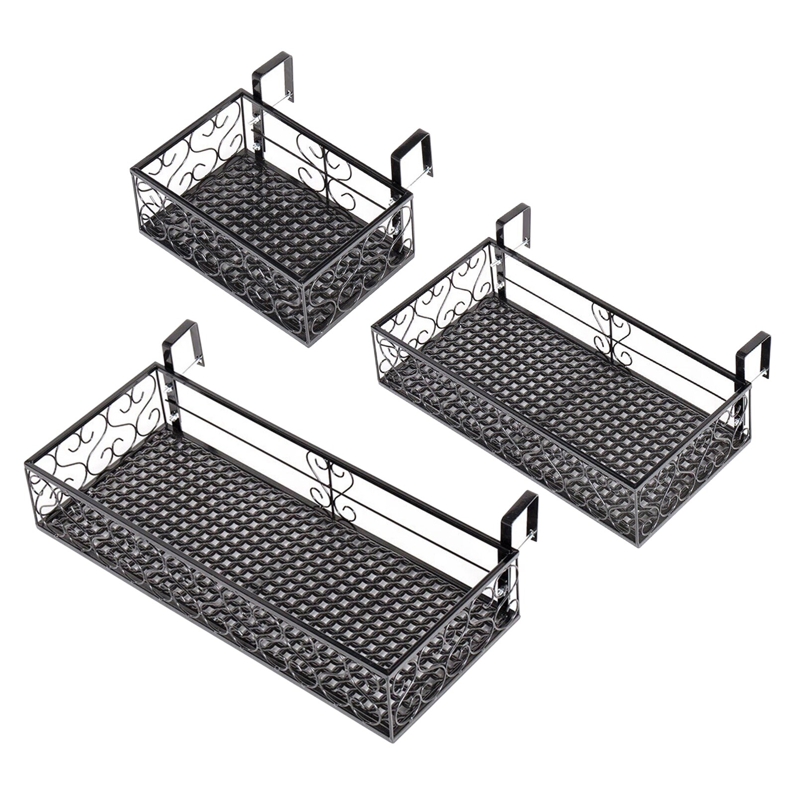 Gusseisen Pflanzer Regal Halfter er Balkon Hinterhof Garten Blumentopf ing Gestell Lagerung Stehen Korb Veranden Terrasse Hause