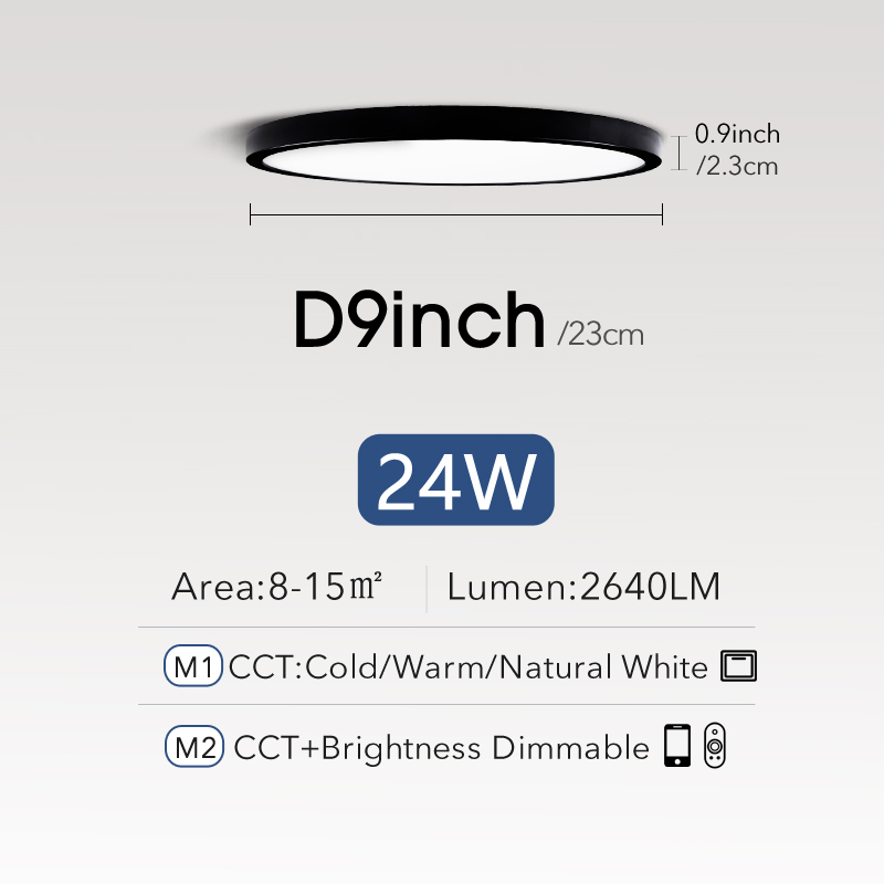 MARPOU smart led-licht 0,9-inch binnenslaapkamer grote plafondlamp moderne plafondlamp ultradunne led-plafondlamp voor kamer: green