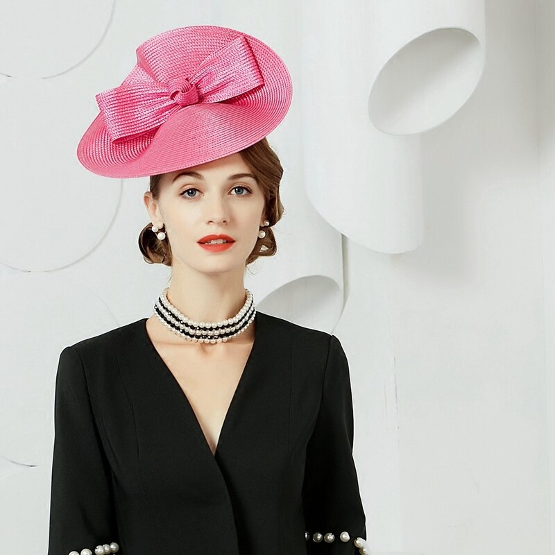 Red Fedora Ladies Formal Wedding Hats Women Summer Pillbox Hat Kentucky Derby Party Chapeu Feminino Fedora Cap B-8219