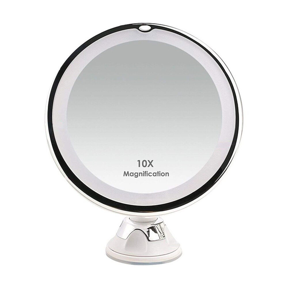 10X Wall Mounted Magnification Bathroom Mirror With Suction Cup LED Makeup Mirror Vanity Mirror Beauty Mirror With Light: Default Title