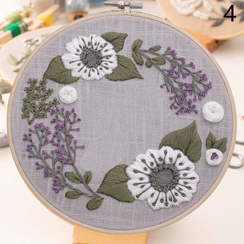 Bastidor Para punzón, herramientas de costura, ornamento, Kits de manualidades de costura, hilo de aguja, aro de bordado, Kits de bordado DIY: 4