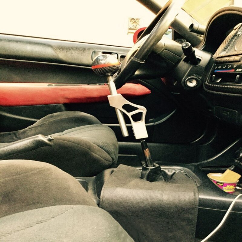 Car Aluminum Shift Knob Expansion Adjustable Height Lever Extender Gear Shifter Black