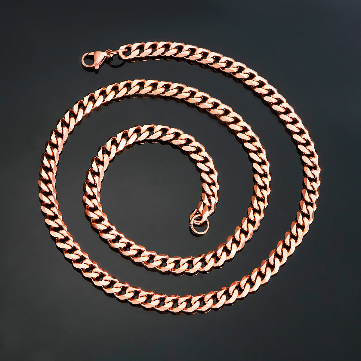 3,6 mm/5 mm/7 mm/Cadenas de eslabones cubanos de acero inoxidable de color rosa Collar clásico para mujer y niña de 14 a 30 pulgadas