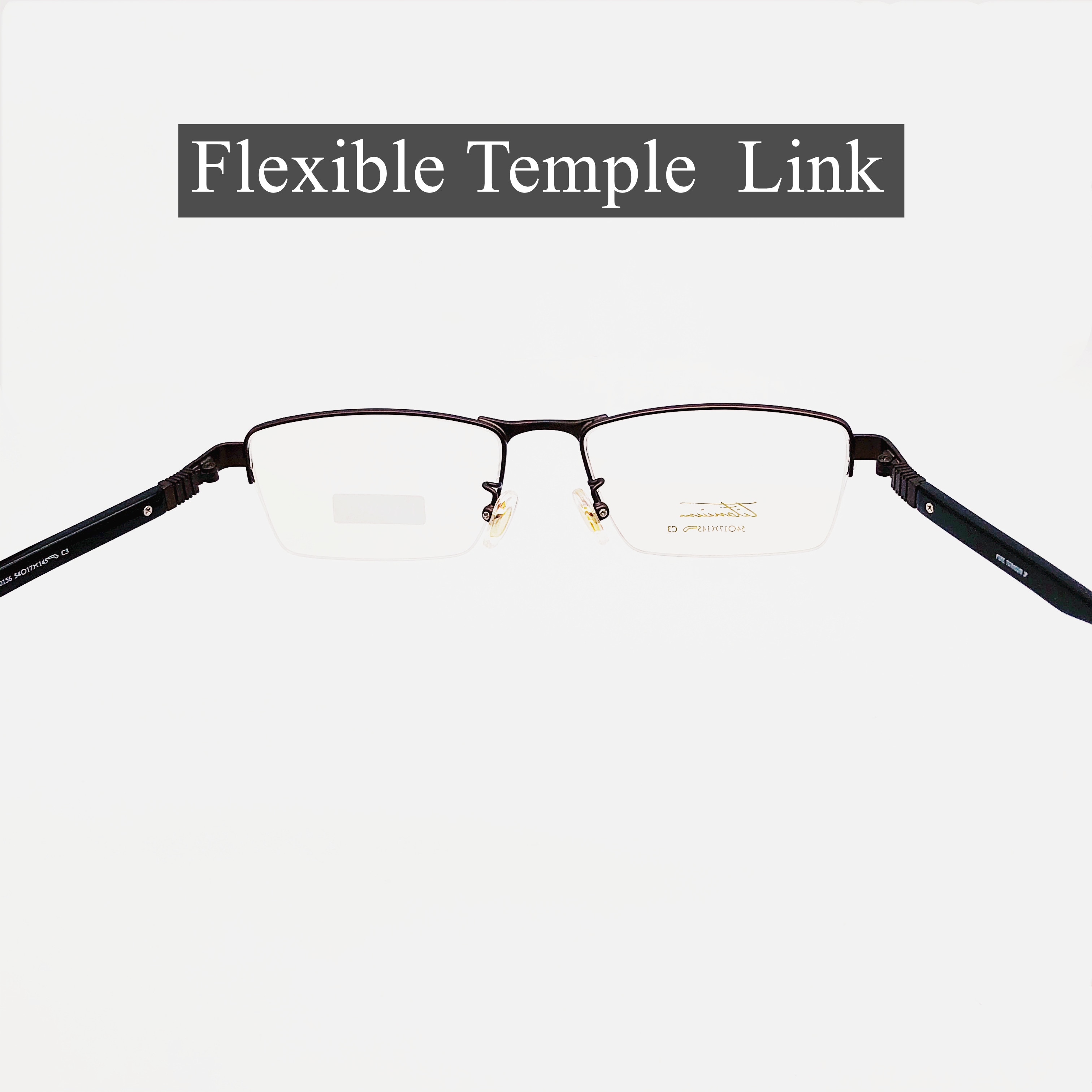 Pure Titanium Eyeglasses Half Rim Optical Frame Prescription Spectacle Men Business Glasses For Men Super Light Flexible Glasses