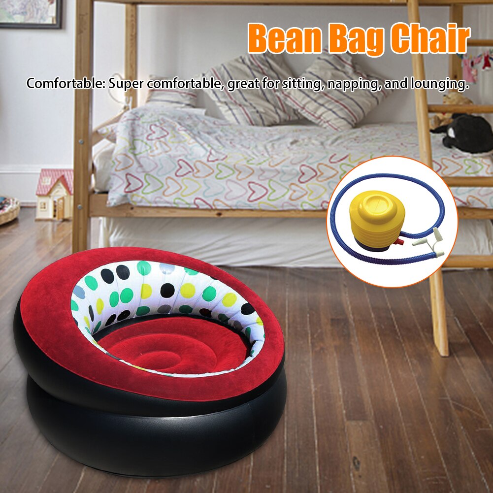 Comfortable Living Room Ultra Soft Bean Bag Chair Large Lounger Folding Home Decor Sofa Bedroom Portable Lazy Air Inflation