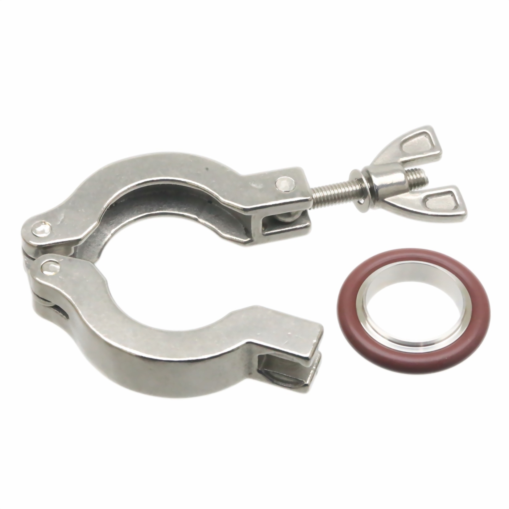 ISO-KF25 NW/KF-25 Vacuum Flange Fitting Hinge Nut Clamps Stainless Steel 304 + Centering Ring SS304+ FKM O-Ring