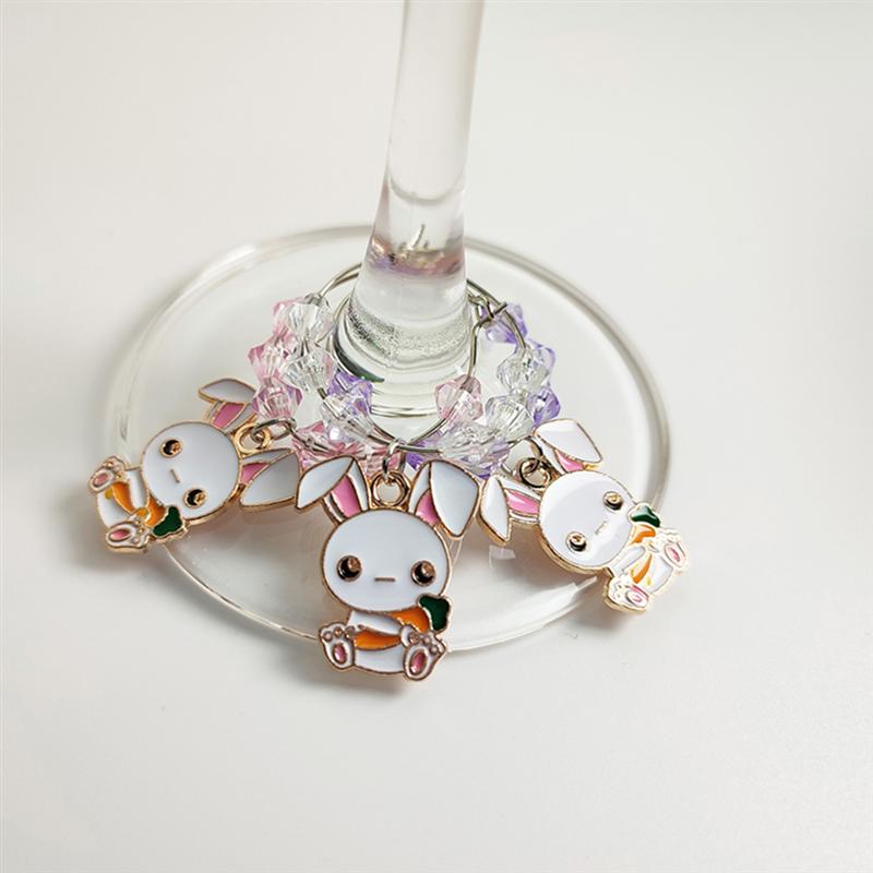 6 uds. De letreros para tazas, marcadores de vidrio de vino, accesorios de decoración para fiestas, copas de vino, anillos de etiqueta adorables