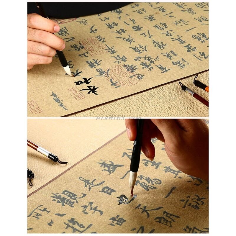 Non Ink Water Writing Painting Chinese Calligraphy Practice Scroll Cloth Paper Orchid Pavilion Painting