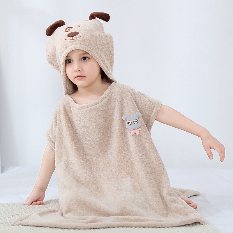 Toalla de baño con capucha de terciopelo Coral para el cuidado del bebé, mantas de animales para niños pequeños, Poncho, toallas, cosas, bonita Toalla de baño con capucha, paño de baño