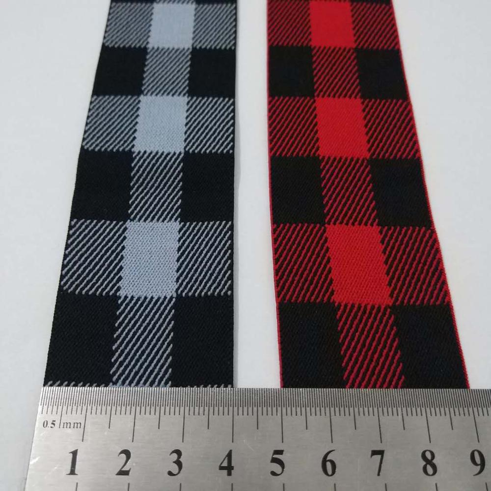 1 yard Elastische Singels 4 cm Breedte Zwart Wit Rood Naaien Singels Twill rooster Polyester Spandex Singels