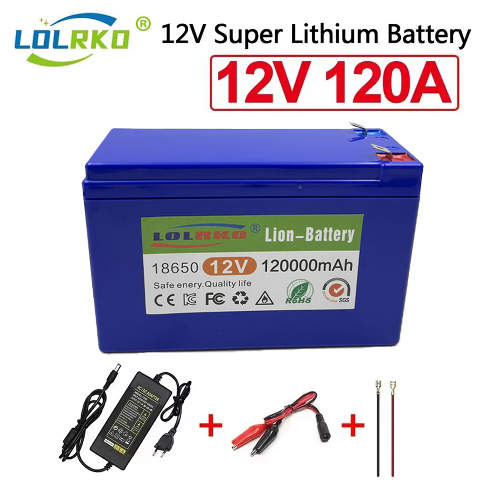 2025 Verbeterde LiFePO4 Lithium Batterij 12V 120Ah Draagbare Oplaadbare Batterij Ingebouwde Power Display Poort Opladen: Default Title