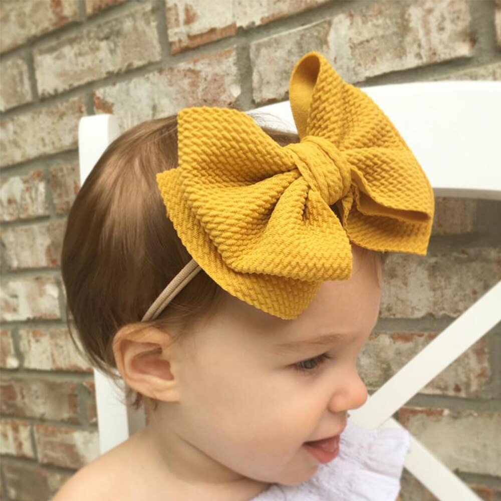 Baby Meisjes Kids Peuter Doek Boog Knoop Haarband Hoofdband Bownot Stretch Tulband Head Wrap 10 kleuren