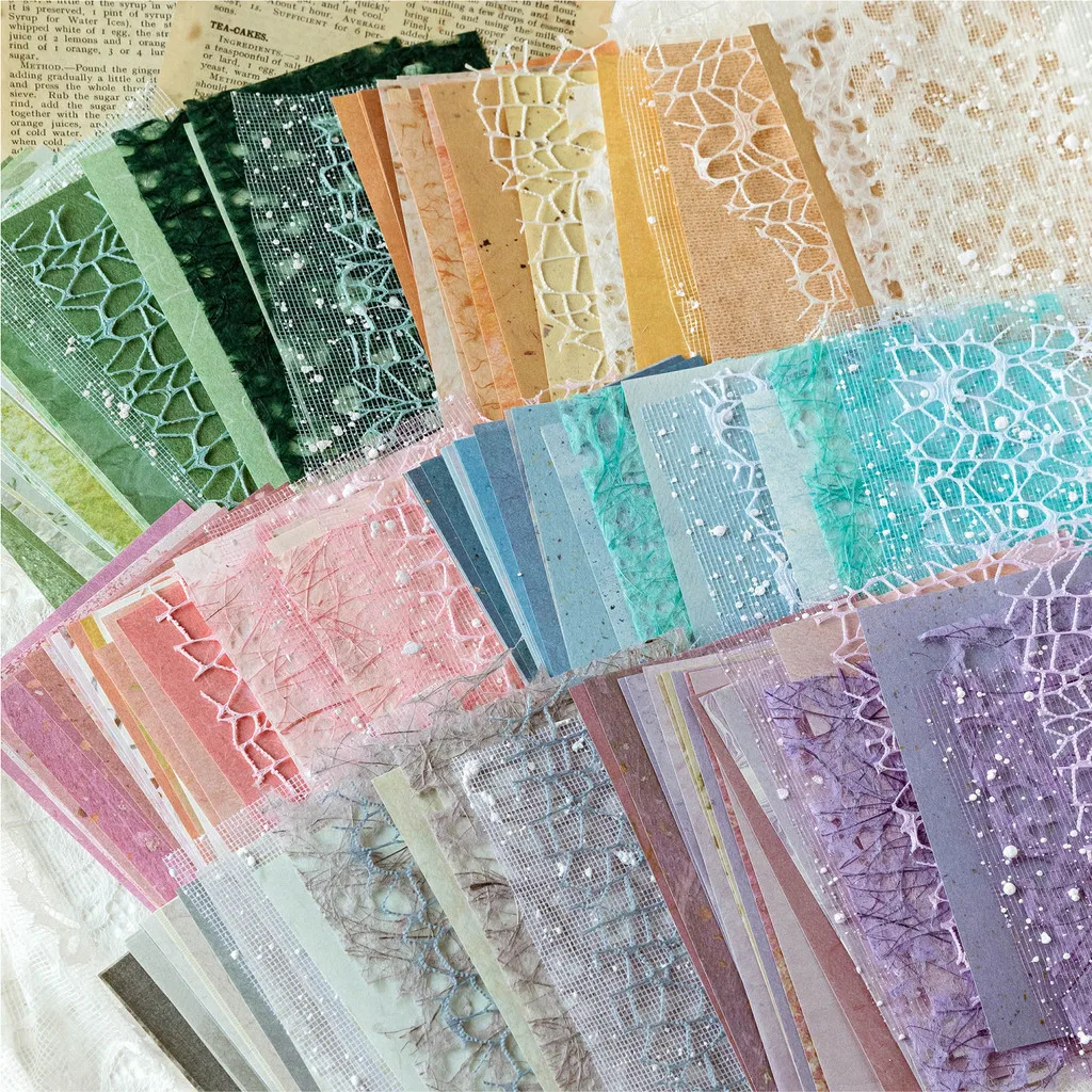 31 unids/pack de materiales de gasa, papel y botones, decoración para álbumes de recortes, papel artesanal, Collage estético, diario basura, papelería