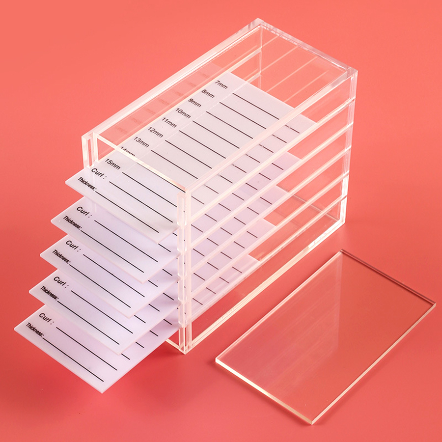 Caja de almacenamiento de extensiones de pestañas, paleta acrílica de 5 capas, organizador de pestañas, soporte de exhibición, suministros de herramientas de maquillaje, 1 Uds.: Negro