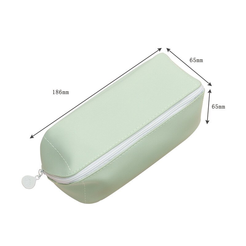 Kawaii Pencil Cases Large Capacity Pencil Case School Supplies PU Leather Stationery Cute Pen Case For School Cool Pencil Bags: green