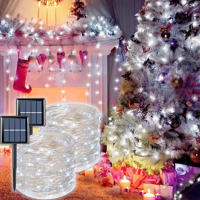 Solar Fairy String Lights 32M Solar Led Light Outdoor 8 Modes Waterproof, Solar Lights For Garden Led Lights Christmas Decor