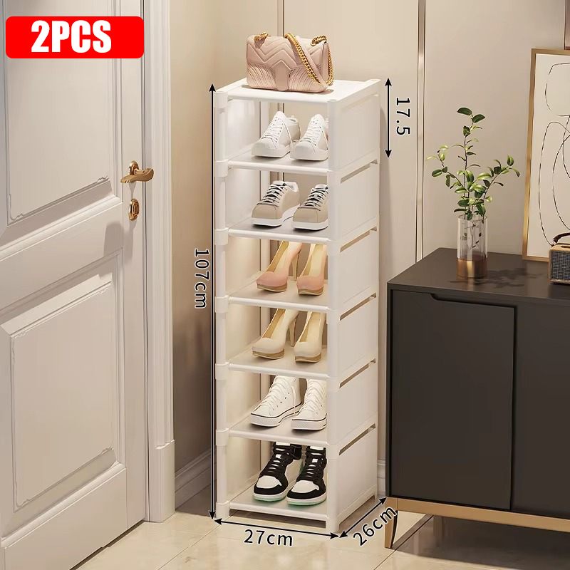 Mehrere Schichten, Schuh-Organizer, Verwendung ein der Tür, Schuhregal-Organizer, Vliesstoff-Gestell, stapelbares Regal, verstellbar, platzsparend: gelbe farbe