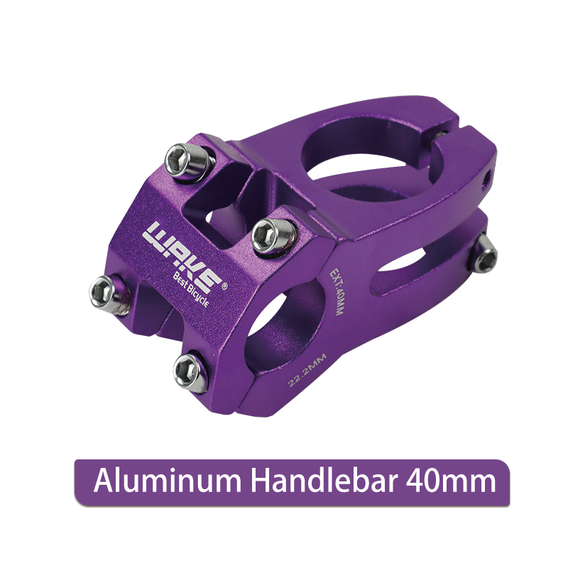 Wake-Potence de guidon en alliage d'aluminium pour vélo de montagne, accessoires de bicyclette pliante pour enfants, VTT, BMX, 22.2mm, 40mm: Violet