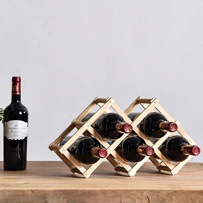 Wine Racks Wooden Wine Bottle Holder 10 Bottle Holder Mount Bar Display Shelf Folding Wood Organizer Wine Racks Men