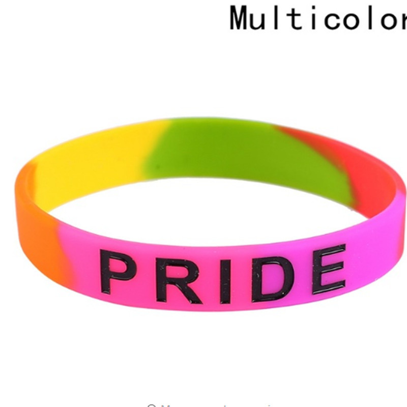 LGBT pride gay rainbow Silicon Bracelet for women man Boy Girl Symbol Gay Pride Lover Friendship Bracelets Man Jewelry: SLH003024
