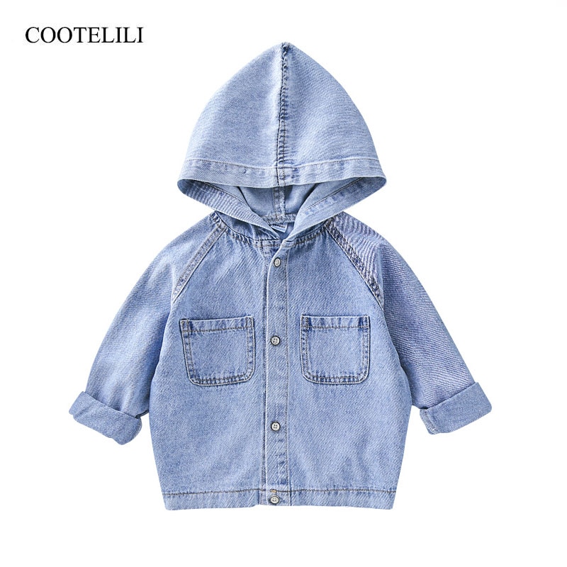 Cootelili デニムジーンズジャケットウインドブレーカー幼児キッズガールデニム上着少年のジャケット子供服