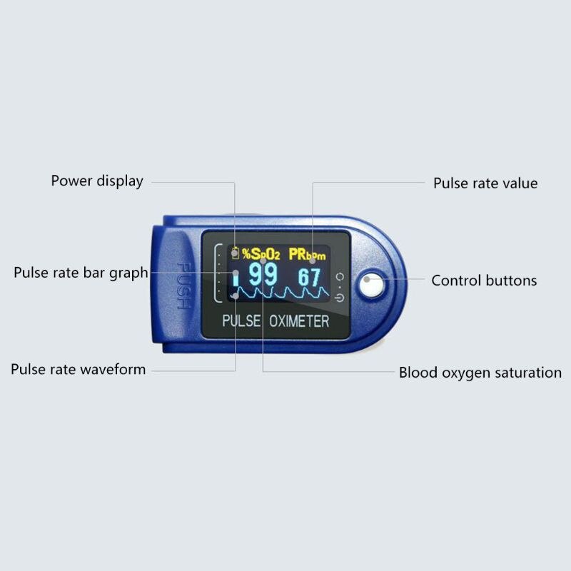 Fingerpulsoximeter iltmætnings monitor monitor 2 fingerspids pulsoximetre til voksen og barn med snor