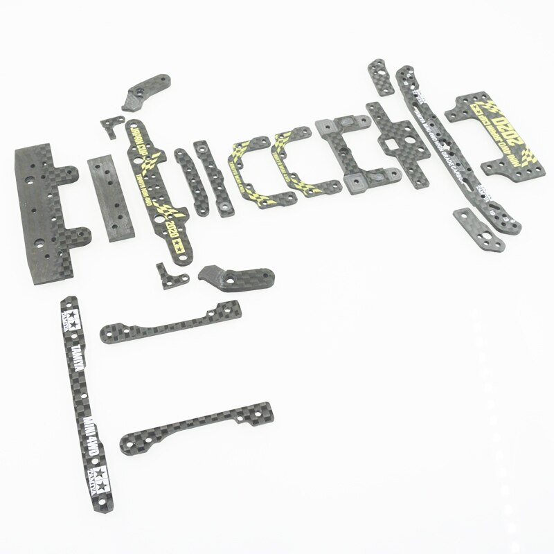 Schwarz Kohlenstoff-Frau/MSL Chassis schaukel fisch Auto einstellen Drehpunkt einstellen Innere Suspension einstellen vorne und frühling hinten für TAMIYA Mini 4WD Auto: voll einstellen