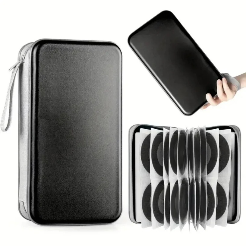 CD Case, DVD Case Holder 96 Capacity Hard Plastic CD DVD Disc Cases Storage Binder Wallet for Car Home Office Travel