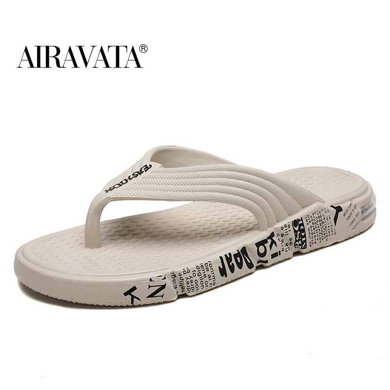 Chinelos masculinos de borracha, chinelos estilo simples, respiráveis, secagem rápida, praia, sapatos casuais para casa: Bege / 39