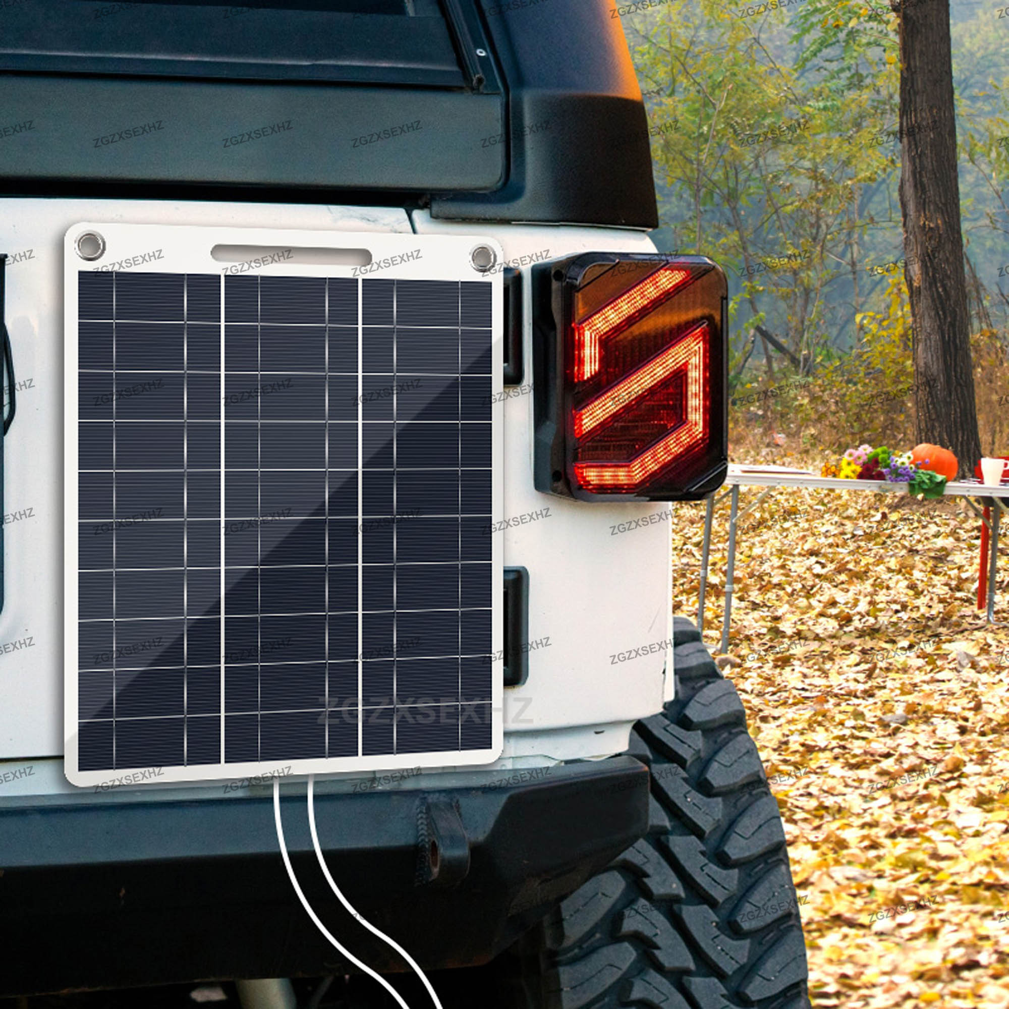 100W Solar Charger with Dual USB Ports, Waterproof & Portable Solar Panel for Outdoor Camping, Hiking, Emergency Devices