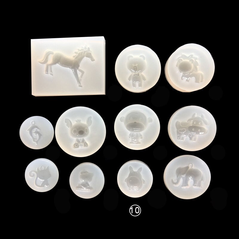 1pcs UV Resin Jewelry Liquid Silicone Mold Bear/Lion/Cow Animals Resin Charms Molds For DIY Intersperse Decorate Making Jewelry: 10