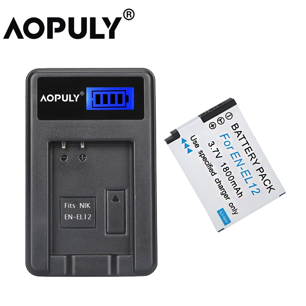 EN-EL12 batterie bateria EN EL12 + LCD USB Ladegerät Für Nikon COOLPIX S9100 S9200 S9050 P300 P310 P330 S6200 S6300 s9400 S9500: Ladegerät 1Batterie