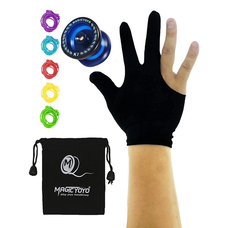 MAGICYOYO-Yoyo de aleación de aluminio N11, YoYo K1 de plástico azul oscuro, Yoyo principiante con guante, bolsa